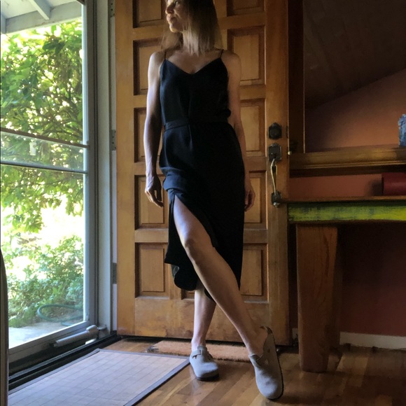 ASOS Black Midi Dress With Belt Sz 38 EU/ 6 - Picture 2 of 7